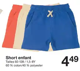 Zeeman Short enfant offre