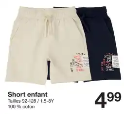 Zeeman Short enfant offre