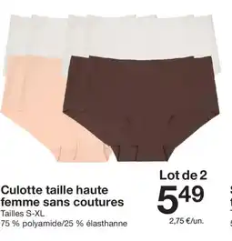 Zeeman Culotte taille haute femme sans coutures offre