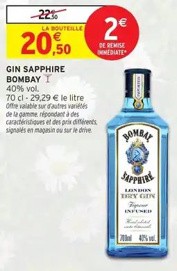 Intermarché Gin sapphire bombay offre