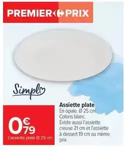 Carrefour Simply - assiette plate offre