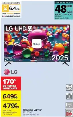 Carrefour Lg - téléviseur led 4k offre