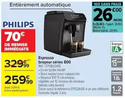Carrefour Philips - espresso broyeur séries 800 réf. : epo8201001 offre