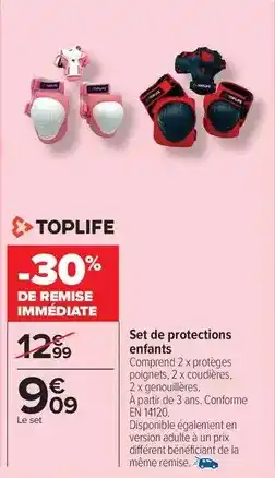 Carrefour Toplife - set de protections enfants offre