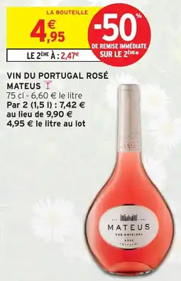 Intermarché Vin du portugal rosé mateus offre