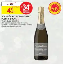 Intermarché Aop crémant de loire brut plessis duval offre