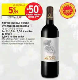 Intermarché Aop bergerac rouge cyrano de bergerac offre