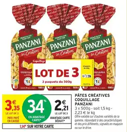 Intermarché Pâtes créatives coquillage panzani offre