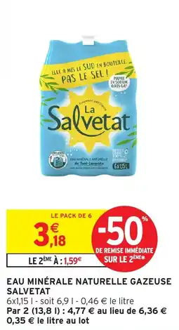 Intermarché Eau minérale naturelle gazeuse salvetat offre