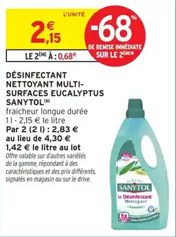 Intermarché Désinfectant nettoyant multi surfaces eucalyptus sanytol offre
