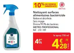 METRO Nettoyant surfaces alimentaires bactericide offre
