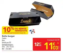 METRO Boîte burger offre