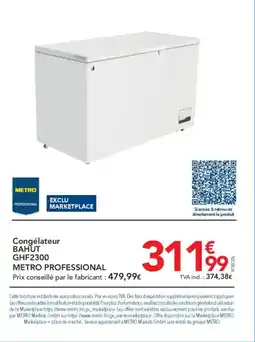 METRO Congélateur bahut ghf2300 metro professional offre