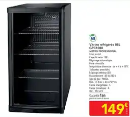 METRO Vitrine réfrigérée gpc1088 metro professional offre