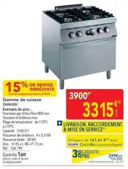 METRO Gamme de cuisson zanussi offre
