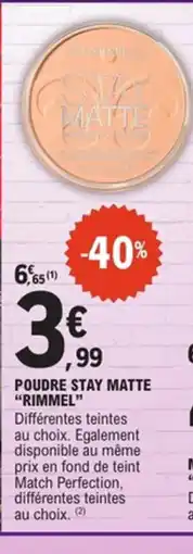 E.Leclerc Rimmel Poudre stay matte offre