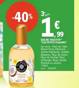 E.Leclerc Les Petits Plaisirs Eau de toilette offre