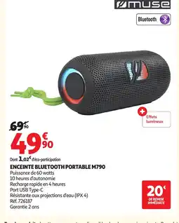 Auchan Direct MUSE Enceinte bluetooth portable m790 offre