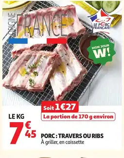 Auchan Direct Porc: travers ou ribs offre