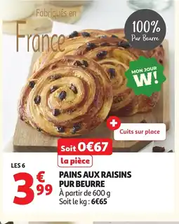 Auchan Direct Pains aux raisins pur beurre offre