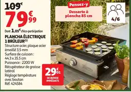 Auchan Direct Plancha électrique 1 brûleur offre