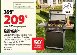 Auchan Direct Barbecue gaz 3 brûleurs offre