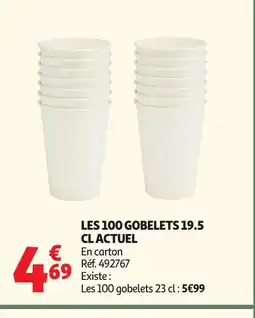Auchan Direct ACTUEL Les 100 gobelets offre