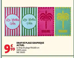 Auchan Direct ACTUEL Drap de plage graphique offre