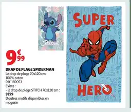 Auchan Direct Drap de plage spiderman offre