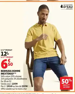 Auchan Direct INEXTENSO Bermuda homme offre