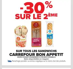 Carrefour Market Sur tous les sandwichs carrefour bon appetit offre