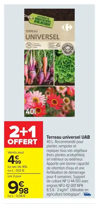 Carrefour Market UAB Terreau universel offre