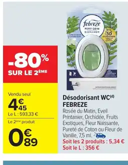 Carrefour Market FEBREZE Désodorisant WC offre