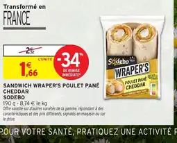 Intermarché Hyper SODEBO Sandwich wraper's poulet pané offre