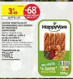 Intermarché Hyper HAPPYVORE Chipos végétales et gourmandes aux herbes de provence offre