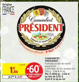 Intermarché Hyper PRÉSIDENT Camembert offre