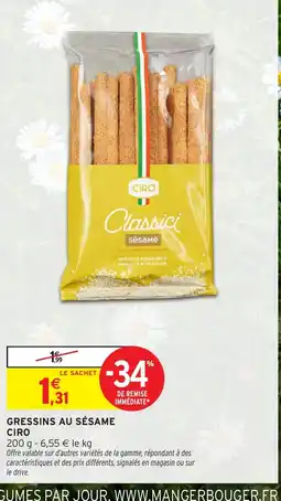 Intermarché Hyper CIRO Gressins au sésame offre