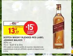 Intermarché Hyper JOHNNIE WALKER Scotch whisky blended red label offre