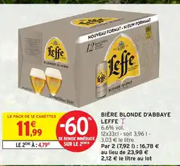 Intermarché Hyper LEFFE Bière blonde d'abbaye offre