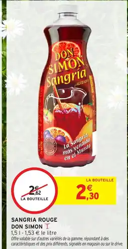 Intermarché Hyper DON SIMON Sangria rouge offre
