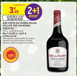 Intermarché Hyper CELLIER DES DAUPHINS PRESTIGE Aop côtes du rhône rouge offre