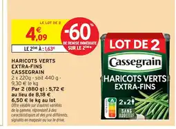 Intermarché Hyper CASSEGRAIN Haricots verts extra-fins offre