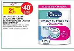 Intermarché Hyper DR BECKMANN Lessive en feuilles l'éclatante fleurs de printemps x25 lavages offre
