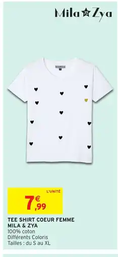 Intermarché Hyper MILA & ZYA Tee shirt coeur femme offre