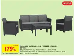 Intermarché Hyper KETER Salon de jardin resine tressee 5 places offre