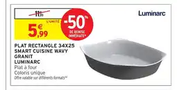 Intermarché Hyper LUMINARC Plat rectangle 34x25 smart cuisine wavy granit offre