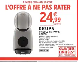 Intermarché Hyper KRUPS Piccolo xs taupe offre