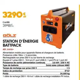 Master Pro Station d'énergie battpack offre