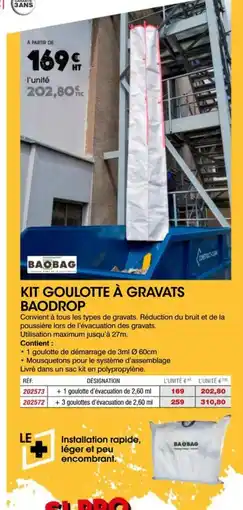 Master Pro Kit goulotte à gravats baodrop offre