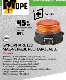 Master Pro Gyrophare led magnétique rechargeable offre